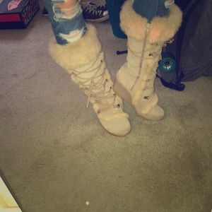 Bearpaw Wedge Fur Boots